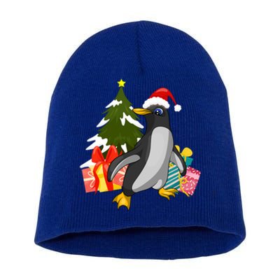 Xmas Tree Christmas Zoo Animal Lover Cute Antarctica Penguin Gift Short Acrylic Beanie