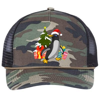 Xmas Tree Christmas Zoo Animal Lover Cute Antarctica Penguin Gift Retro Rope Trucker Hat Cap