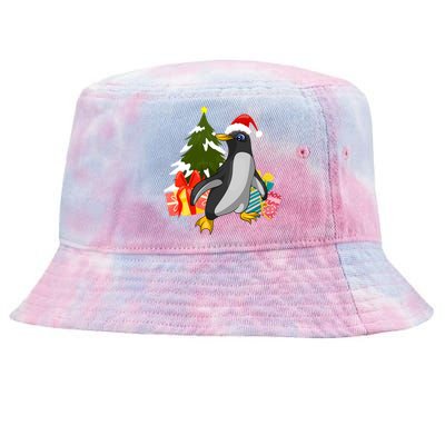 Xmas Tree Christmas Zoo Animal Lover Cute Antarctica Penguin Gift Tie-Dyed Bucket Hat