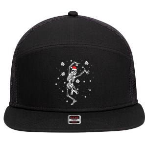 Xmas Tree Christmas Lights Christmas Skeleton Dancing Meaningful Gift 7 Panel Mesh Trucker Snapback Hat