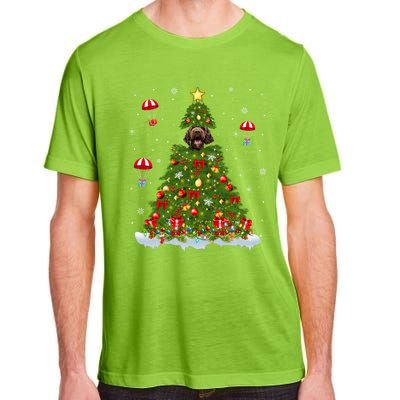 Xmas Tree Decorations Lights Santa Poodle Dog Christmas Gift Adult ChromaSoft Performance T-Shirt