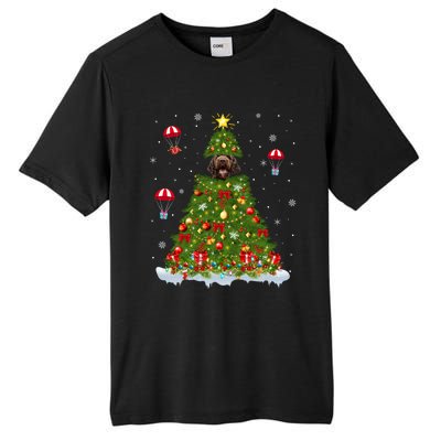 Xmas Tree Decorations Lights Santa Poodle Dog Christmas Gift Tall Fusion ChromaSoft Performance T-Shirt