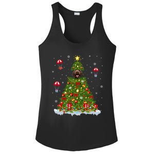 Xmas Tree Decorations Lights Santa Poodle Dog Christmas Gift Ladies PosiCharge Competitor Racerback Tank