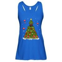 Xmas Tree Decorations Lights Santa Poodle Dog Christmas Gift Ladies Essential Flowy Tank