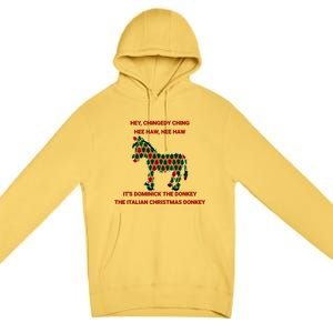 Xmas Tree Dominick The Donkey The Italian Christmas Donkey  Premium Pullover Hoodie