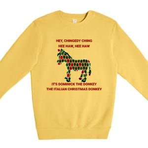 Xmas Tree Dominick The Donkey The Italian Christmas Donkey  Premium Crewneck Sweatshirt