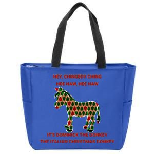 Xmas Tree Dominick The Donkey The Italian Christmas Donkey  Zip Tote Bag