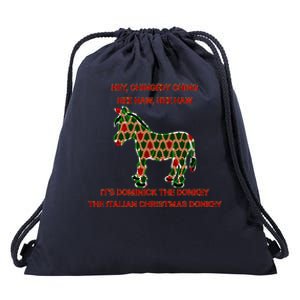 Xmas Tree Dominick The Donkey The Italian Christmas Donkey  Drawstring Bag