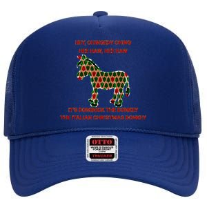 Xmas Tree Dominick The Donkey The Italian Christmas Donkey  High Crown Mesh Back Trucker Hat