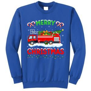 Xmas Tree Decoration Firefighter Fire Truck Christmas Funny Gift Sweatshirt