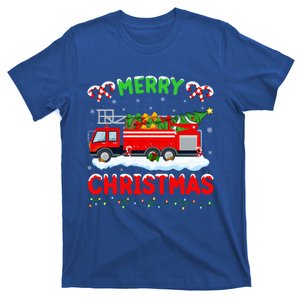 Xmas Tree Decoration Firefighter Fire Truck Christmas Funny Gift T-Shirt