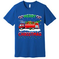 Xmas Tree Decoration Firefighter Fire Truck Christmas Funny Gift Premium T-Shirt