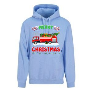 Xmas Tree Decoration Firefighter Fire Truck Christmas Funny Gift Unisex Surf Hoodie