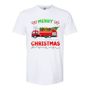 Xmas Tree Decoration Firefighter Fire Truck Christmas Funny Gift Softstyle CVC T-Shirt