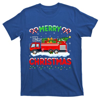 Xmas Tree Decoration Firefighter Fire Truck Christmas Gift T-Shirt