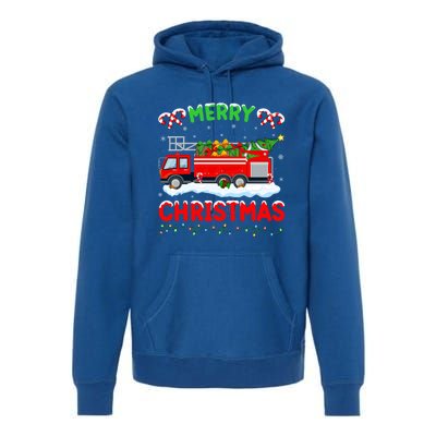 Xmas Tree Decoration Firefighter Fire Truck Christmas Gift Premium Hoodie