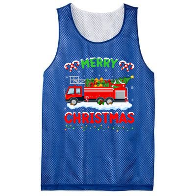 Xmas Tree Decoration Firefighter Fire Truck Christmas Gift Mesh Reversible Basketball Jersey Tank