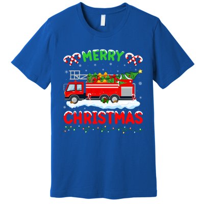 Xmas Tree Decoration Firefighter Fire Truck Christmas Gift Premium T-Shirt