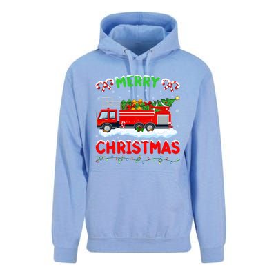 Xmas Tree Decoration Firefighter Fire Truck Christmas Gift Unisex Surf Hoodie