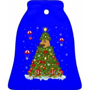 Xmas Tree Decorations Santa Ger Shepherd Dog Christmas Gift Ceramic Bell Ornament