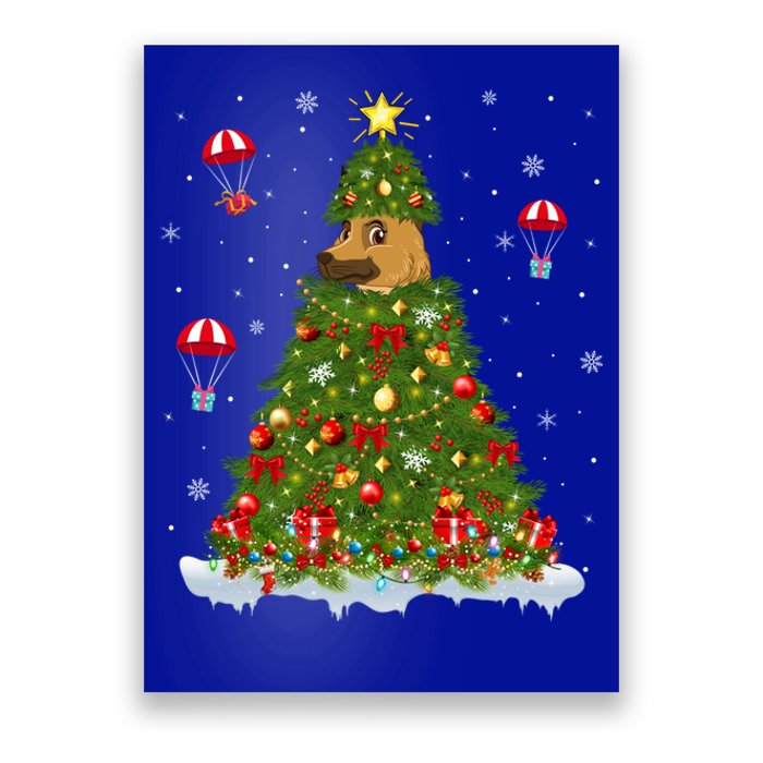 Xmas Tree Decorations Santa Ger Shepherd Dog Christmas Gift Poster