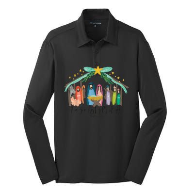 Xmas The Greatest Gift For All Christmas Nativity Jesus Christian Gift Silk Touch Performance Long Sleeve Polo