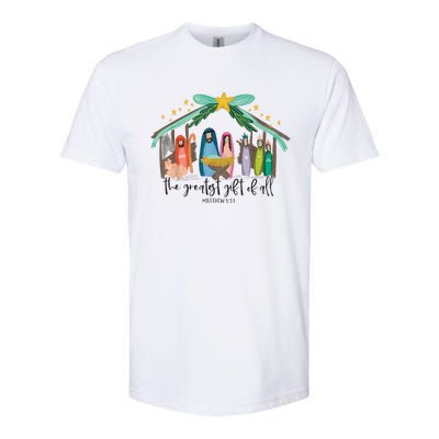 Xmas The Greatest Gift For All Christmas Nativity Jesus Christian Gift Softstyle CVC T-Shirt