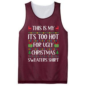 Xmas Too Hot Ugly Christmas Sweaters Family Mesh Reversible Basketball Jersey Tank