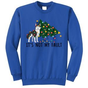 Xmas Tree It Is Not My Fault Siberian Husky Dog Christmas Gift Sweatshirt