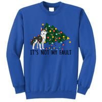 Xmas Tree It Is Not My Fault Siberian Husky Dog Christmas Gift Sweatshirt