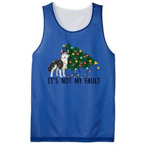 Xmas Tree It Is Not My Fault Siberian Husky Dog Christmas Gift Mesh Reversible Basketball Jersey Tank