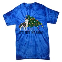 Xmas Tree It Is Not My Fault Siberian Husky Dog Christmas Gift Tie-Dye T-Shirt