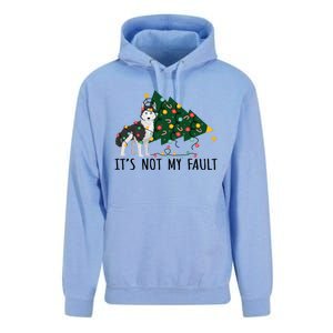 Xmas Tree It Is Not My Fault Siberian Husky Dog Christmas Gift Unisex Surf Hoodie