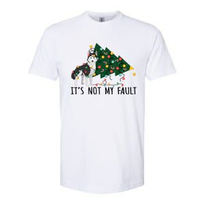 Xmas Tree It Is Not My Fault Siberian Husky Dog Christmas Gift Softstyle CVC T-Shirt