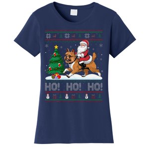 Xmas Tree Lighting Santa Brussels Griffon Dog Christmas Women's T-Shirt