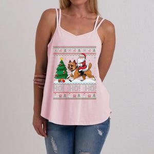 Xmas Tree Lighting Santa Brussels Griffon Dog Christmas Women's Strappy Tank