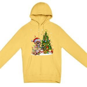 Xmas Tree Lighting Santa Shih Tzu Dog Christmas Gift Premium Pullover Hoodie