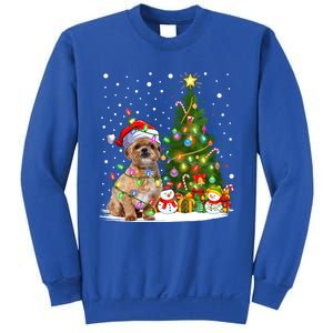 Xmas Tree Lighting Santa Shih Tzu Dog Christmas Gift Sweatshirt