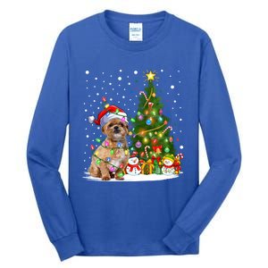 Xmas Tree Lighting Santa Shih Tzu Dog Christmas Gift Tall Long Sleeve T-Shirt