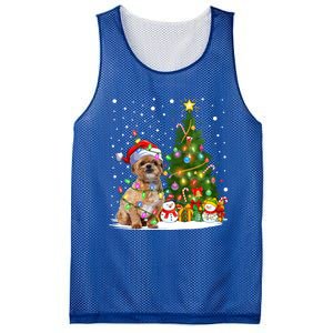 Xmas Tree Lighting Santa Shih Tzu Dog Christmas Gift Mesh Reversible Basketball Jersey Tank