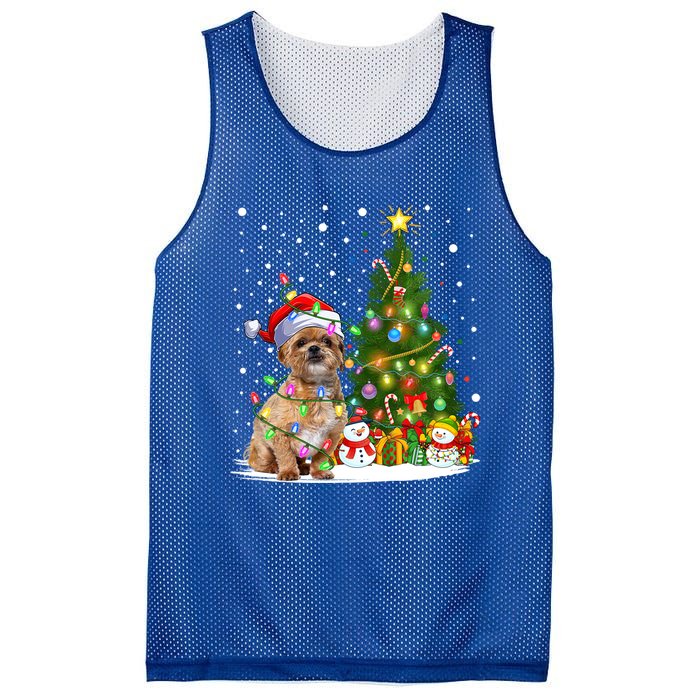 Xmas Tree Lighting Santa Shih Tzu Dog Christmas Gift Mesh Reversible Basketball Jersey Tank