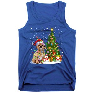 Xmas Tree Lighting Santa Shih Tzu Dog Christmas Gift Tank Top