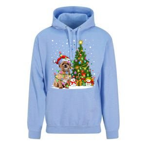 Xmas Tree Lighting Santa Shih Tzu Dog Christmas Gift Unisex Surf Hoodie