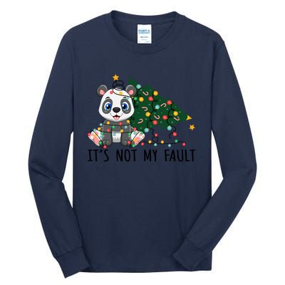 Xmas Tree Lights It Is Not My Fault Panda Christmas Gift Tall Long Sleeve T-Shirt