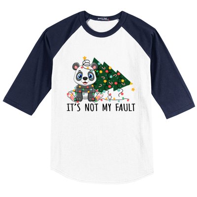 Xmas Tree Lights It Is Not My Fault Panda Christmas Gift Baseball Sleeve Shirt