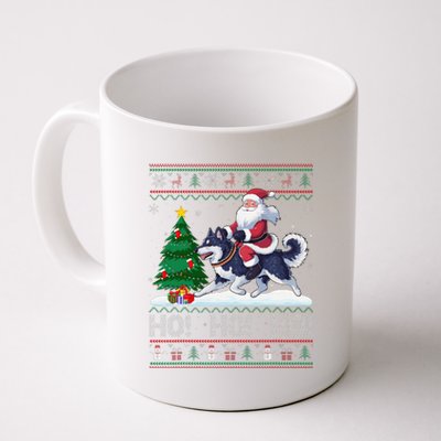 Xmas Tree Lighting Santa Alaskan Klee Kai Dog Christmas Coffee Mug