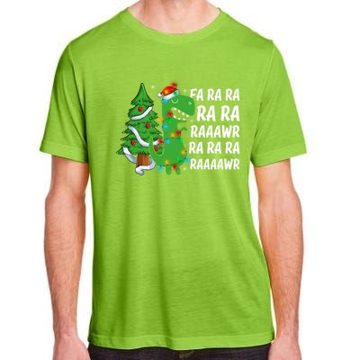 Xmas Tree Lights Fa Ra Ra Rawr Rawr Dinosaur Trex Christmas Cute Gift Adult ChromaSoft Performance T-Shirt