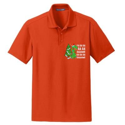 Xmas Tree Lights Fa Ra Ra Rawr Rawr Dinosaur Trex Christmas Cute Gift Dry Zone Grid Polo