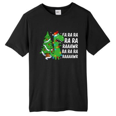 Xmas Tree Lights Fa Ra Ra Rawr Rawr Dinosaur Trex Christmas Cute Gift Tall Fusion ChromaSoft Performance T-Shirt