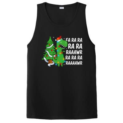 Xmas Tree Lights Fa Ra Ra Rawr Rawr Dinosaur Trex Christmas Cute Gift PosiCharge Competitor Tank